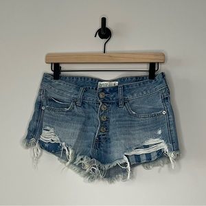 Abercrombie & Fitch Low Rise Denim USA Stars & Stripes Cut-Off Shorts (4)